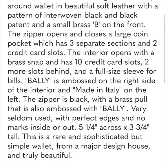 Vintage BALLY zip around lambskin, leather wallet - Picture 13 of 13